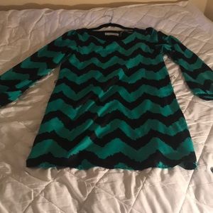 Teal and black dress